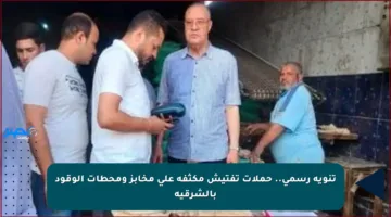 تنويه رسمي.. حملات تفتيش مكثفة على مخابز ومحطات الوقود بالشرقية